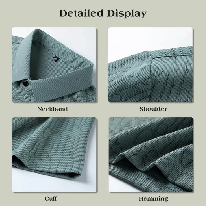☄️Spring Specials🎉 Men's Breathable Ice Silk Cooling Lapel T-shirt