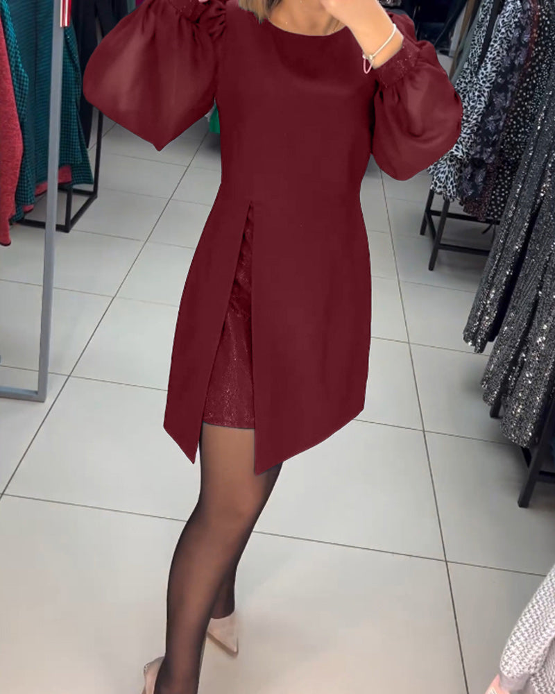 free shipping📦Elegant Puff Sleeve Dress