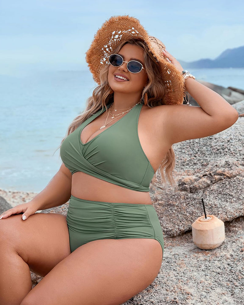 š©±2025 HOT SALEš Tummy Control Swimsuits Modest High Waist Bikini Sets