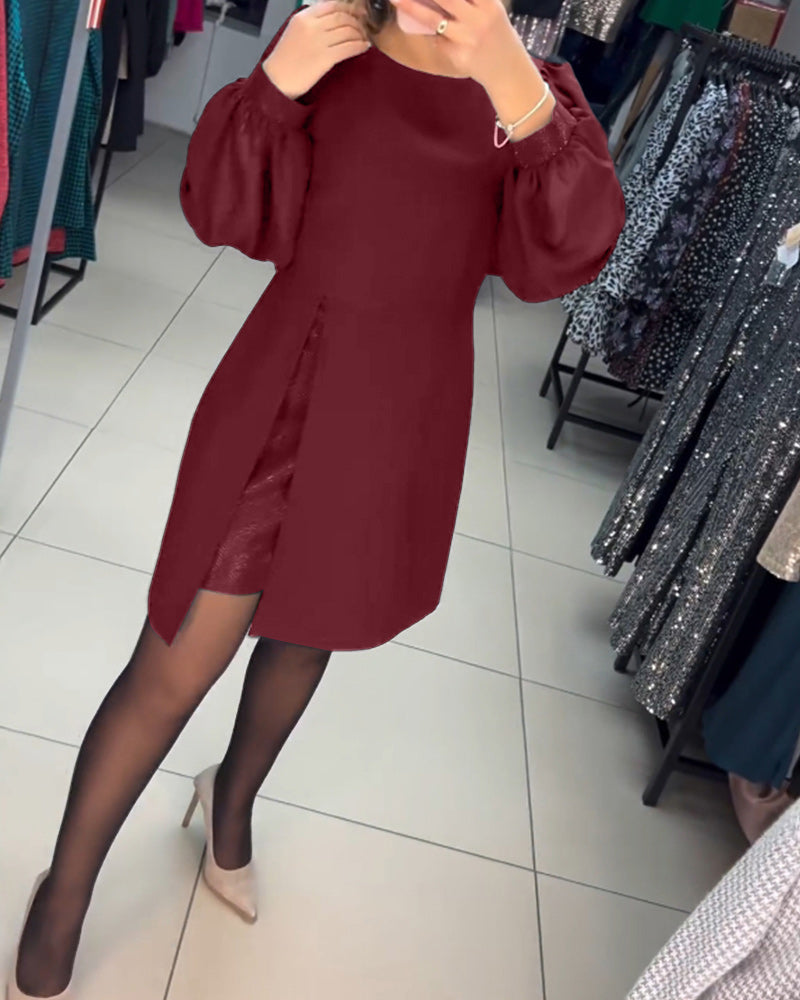 free shipping📦Elegant Puff Sleeve Dress