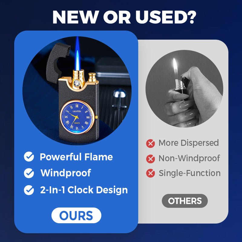 ⏳Time-limited Special⌛ Windproof Torch Lighter with Clock