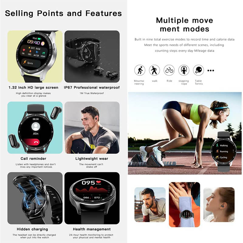⏳Time-limited Special⌚ 2 IN 1 SMARTWATCH WITH EARPHONES