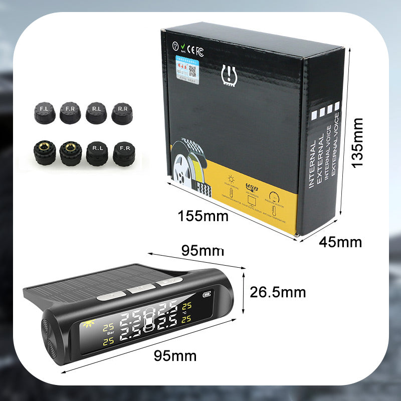 ⏳Time-limited Special⏰Solar Four Wheel Tire Pressure Monitor with Real-Time Display