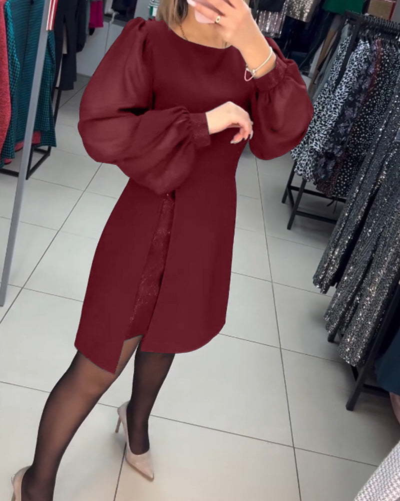 free shipping📦Elegant Puff Sleeve Dress