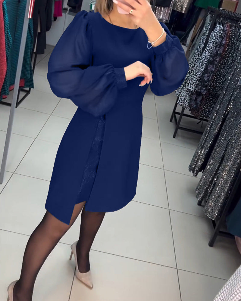 free shipping📦Elegant Puff Sleeve Dress