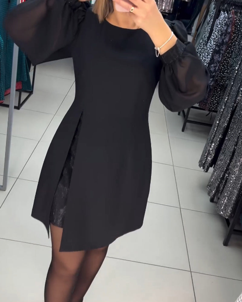 free shipping📦Elegant Puff Sleeve Dress
