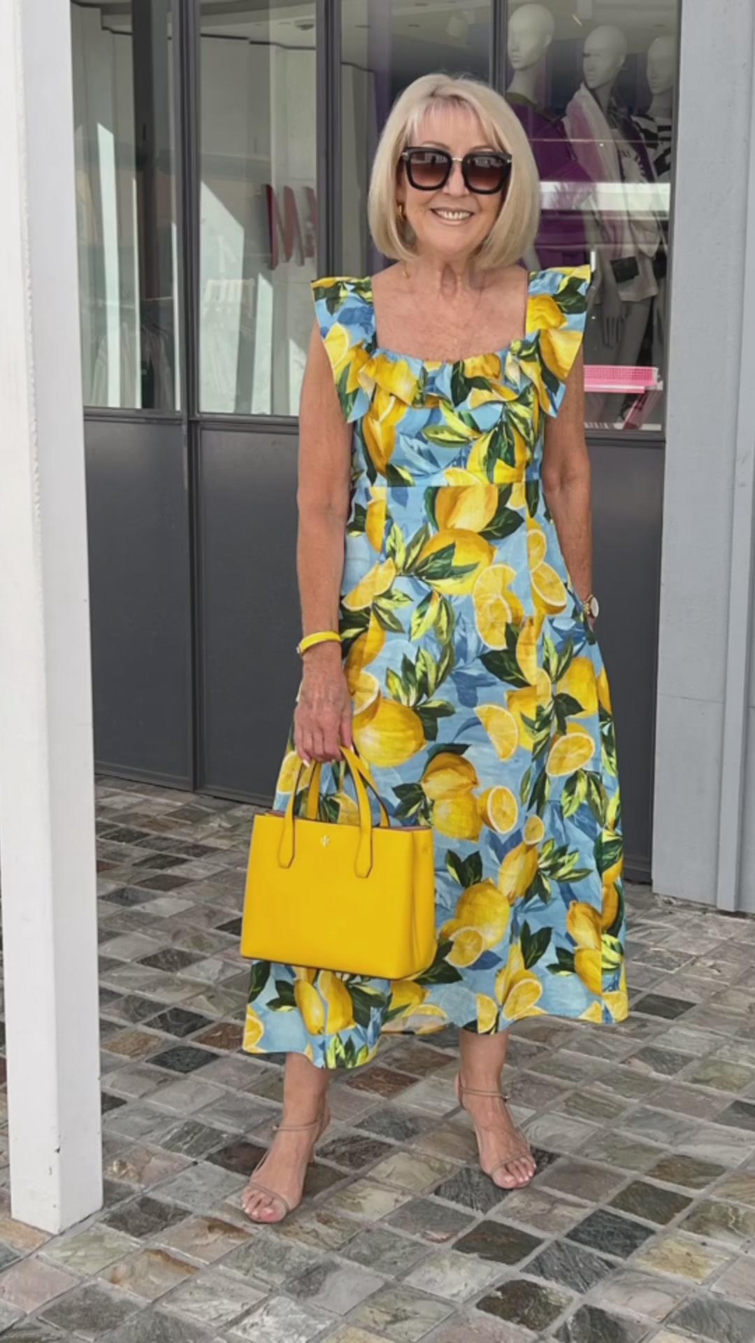 šOversized lemon print tunic dress spiyle