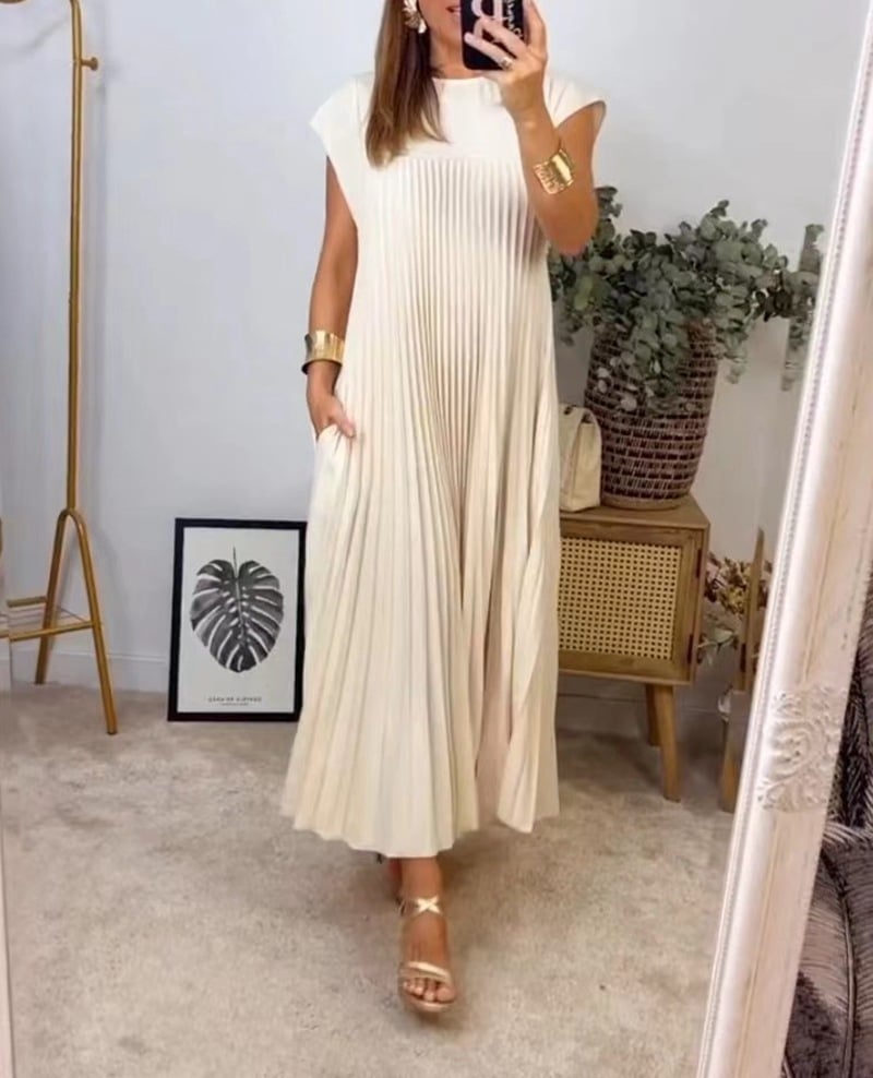 🌸Spring Specials🌸 Sleeveless pleated simple solid color dress