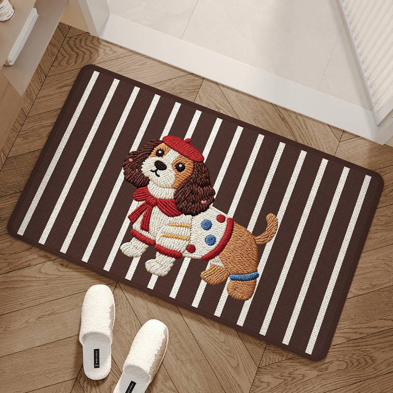 ⏳Limited-time 50% off⏰Absorbent Woven Bath Mat with Non-Slip Bottom🐶🐱