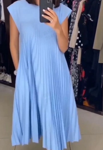 🌸Spring Specials🌸 Sleeveless pleated simple solid color dress