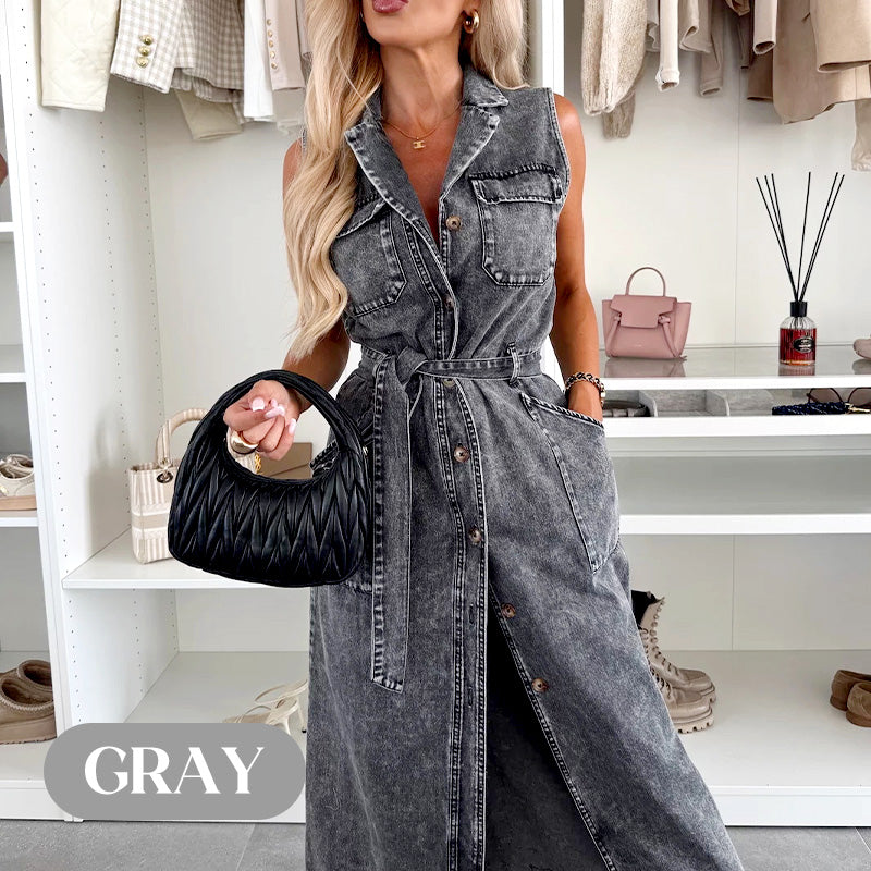 ⏳Time-limited Special⏰Women's Waistband Midi Jeans Dress 💃