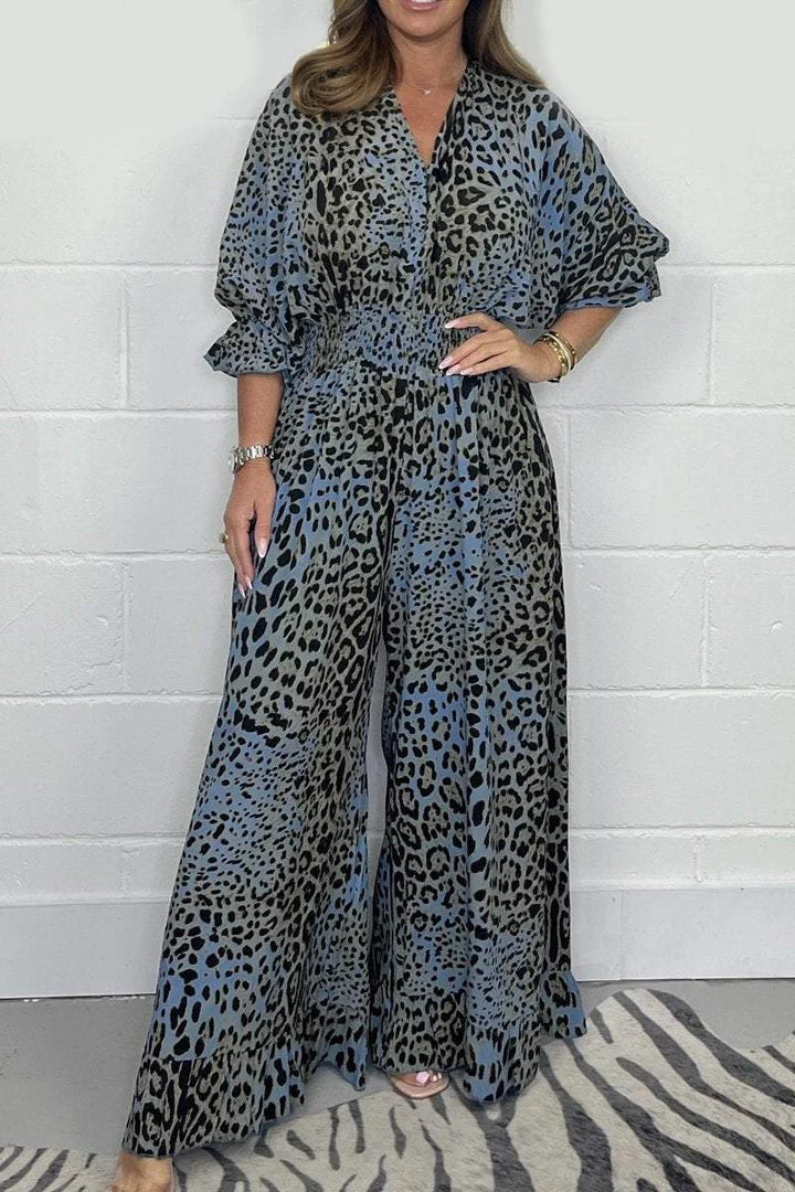 🌸Spring Specials💐 Leopard Print Casual Loose Jumpsuit