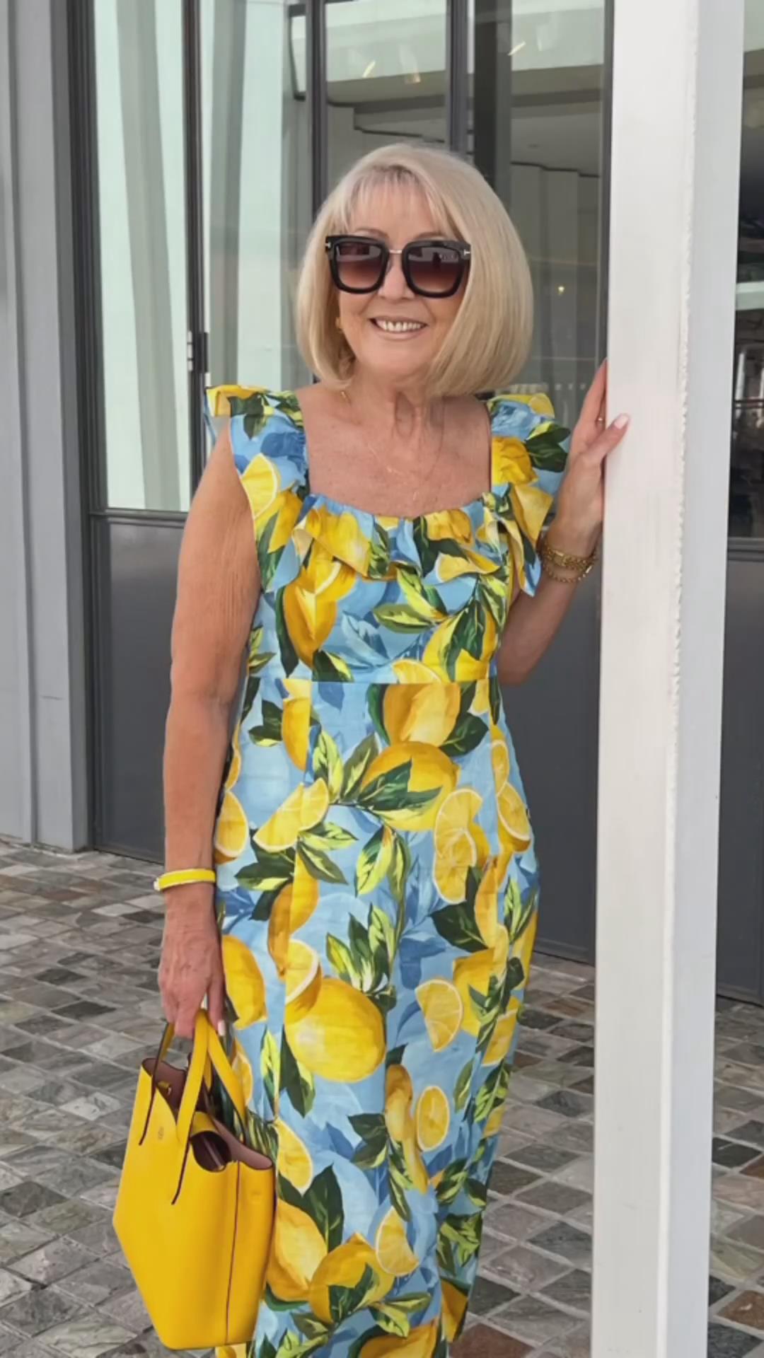 šOversized lemon print tunic dress spiyle