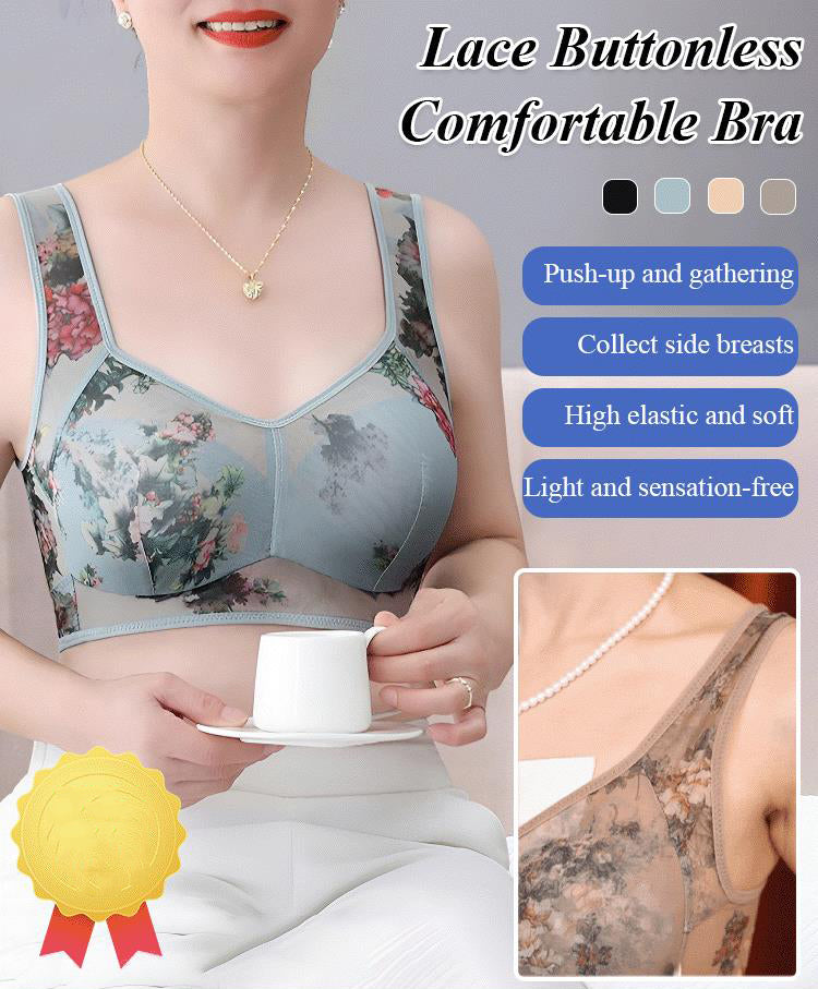 💥2025 HOT SALE💕 Lace Buttonless Comfortable Bra