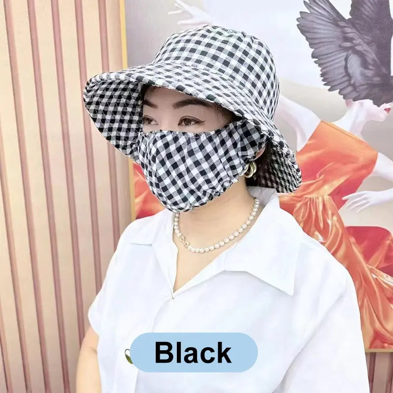 š„Hot Sale 80% offš„Floral Large Brimmed Sun Hat with Mask spiyle