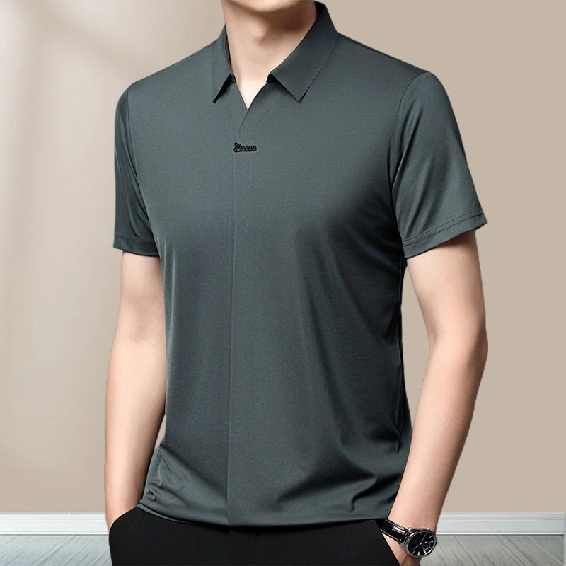 đHot Sale 48% OFFâłMenâs Casual Lapel Breathable Wrinkle-free T-shirt spiyle