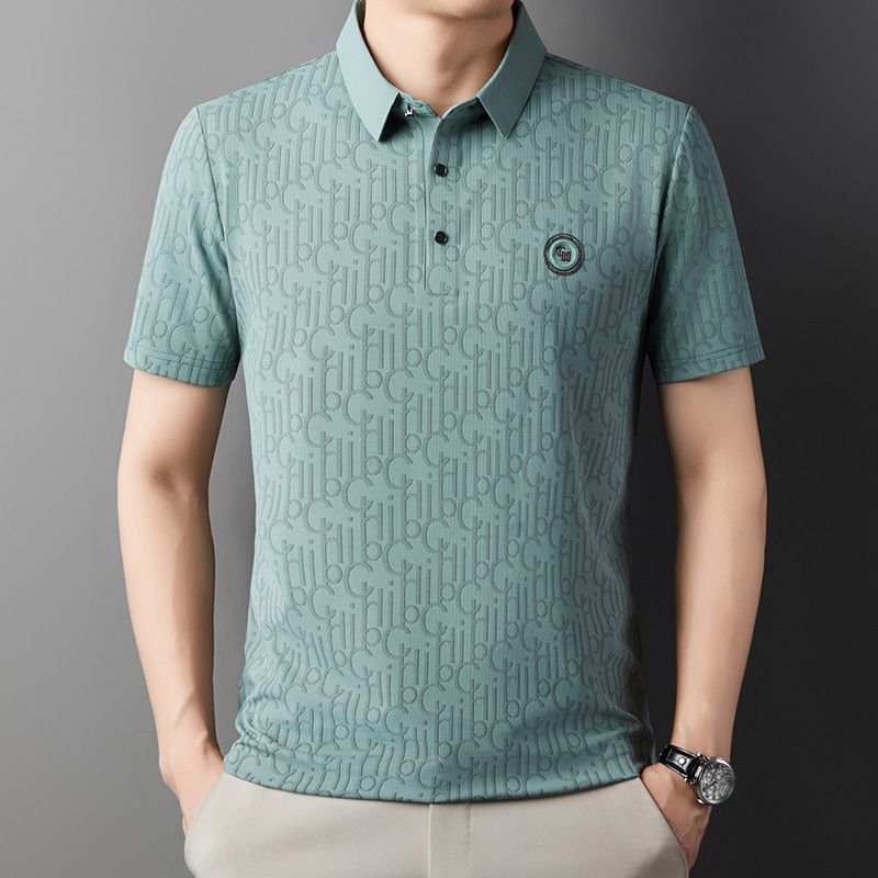 ☄️Spring Specials🎉 Men's Breathable Ice Silk Cooling Lapel T-shirt