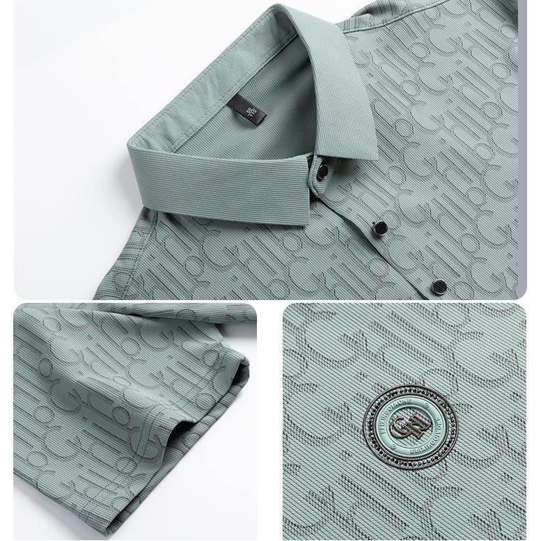 ☄️Spring Specials🎉 Men's Breathable Ice Silk Cooling Lapel T-shirt