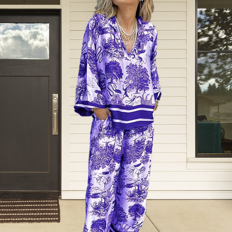 🌴Summer Specials🌴Printed Causal Loose Suit for Plus Size Women