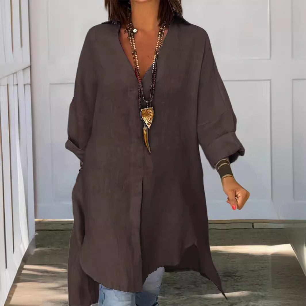 Summer Cotton Linen V-Neck Casual Shirt✈️Buy 2 for free shipping spiyle