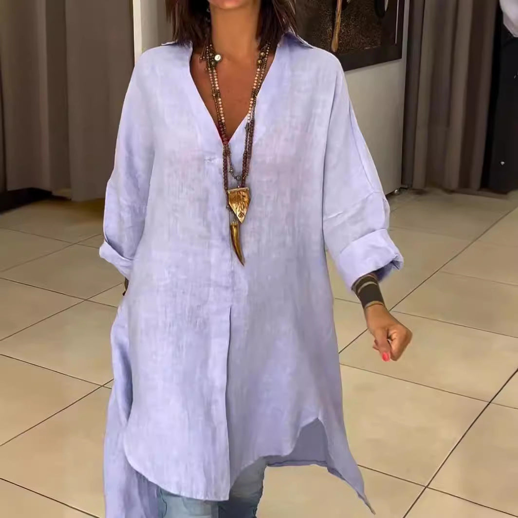 Summer Cotton Linen V-Neck Casual Shirt✈️Buy 2 for free shipping spiyle