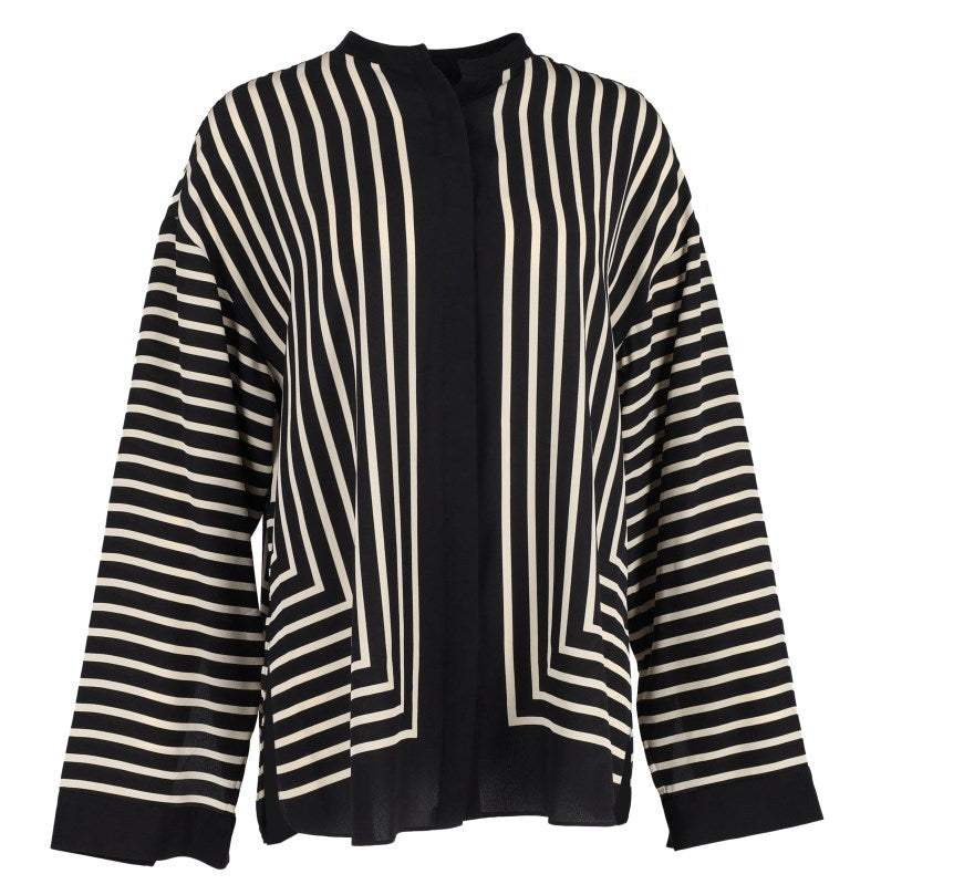 Casual Striped Round Neck Button Front Blouse✈️Buy 2 for free shipping spiyle