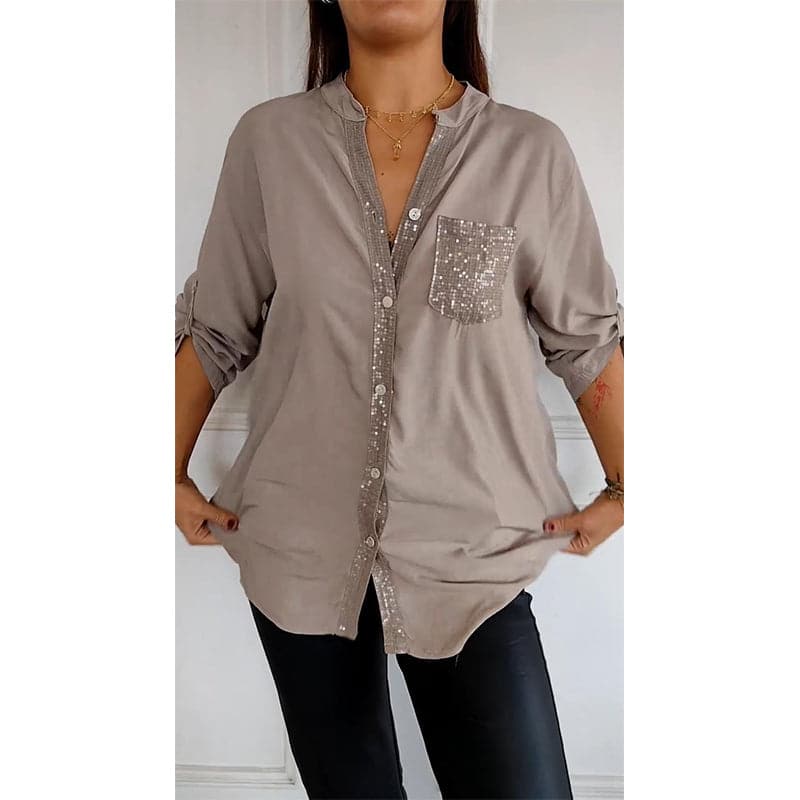 š„2025 HOT SALEš„ Casual patchwork top with sequins