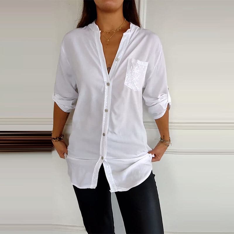 š„2025 HOT SALEš„ Casual patchwork top with sequins