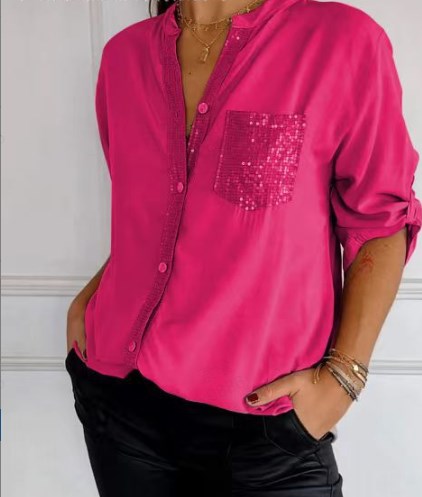 š„2025 HOT SALEš„ Casual patchwork top with sequins