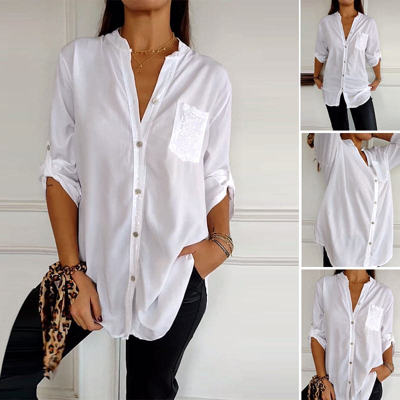 š„2025 HOT SALEš„ Casual patchwork top with sequins