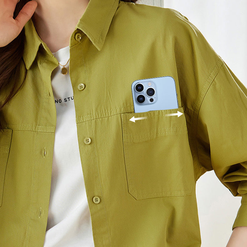 Casual Solid Women's Shirts with Flip Collar