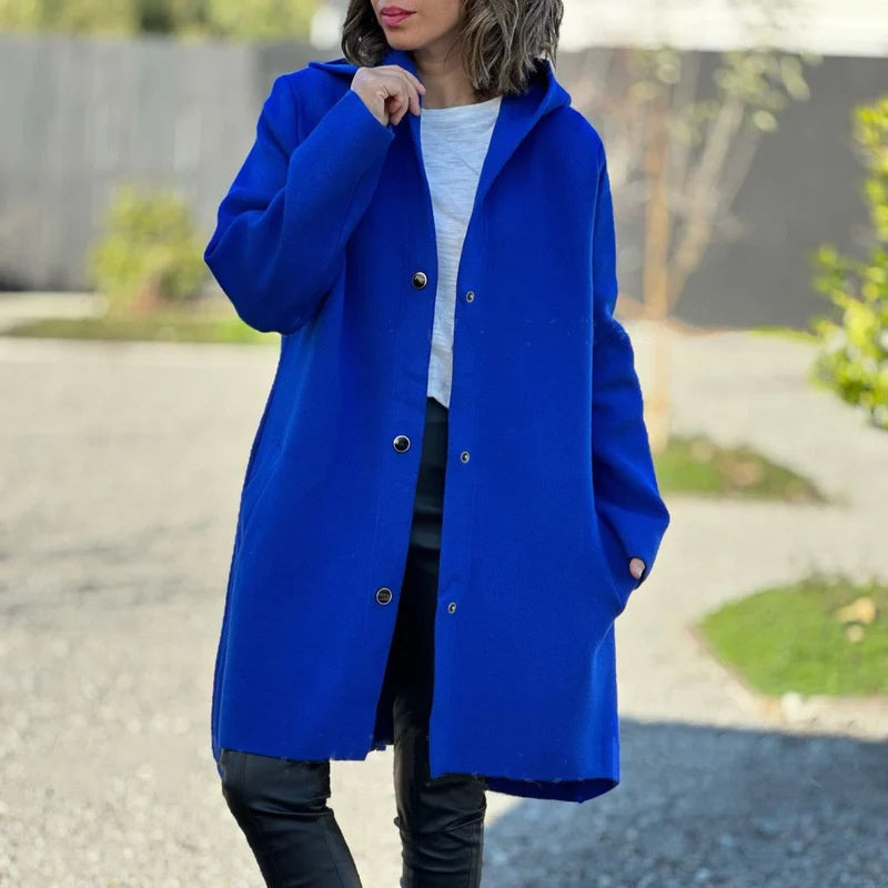 š„2025 HOT SALEš„ Women's Single-Breasted Hooded Coat