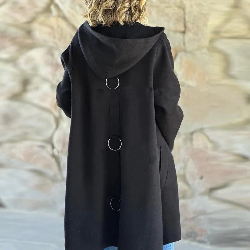 š„2025 HOT SALEš„ Women's Single-Breasted Hooded Coat
