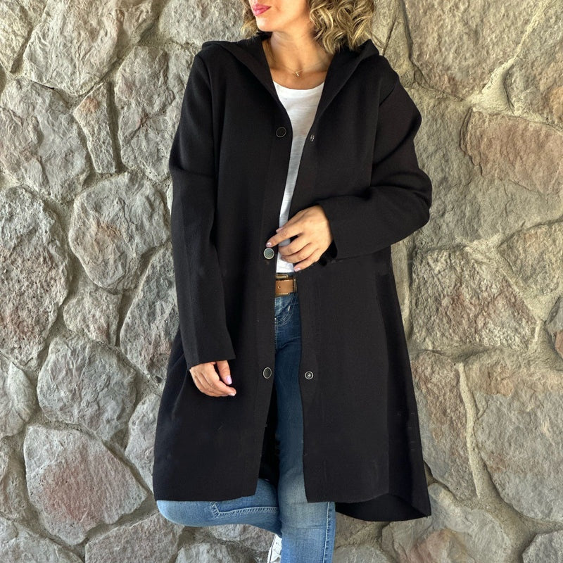 š„2025 HOT SALEš„ Women's Single-Breasted Hooded Coat
