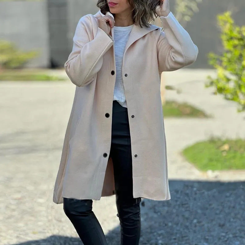 š„2025 HOT SALEš„ Women's Single-Breasted Hooded Coat