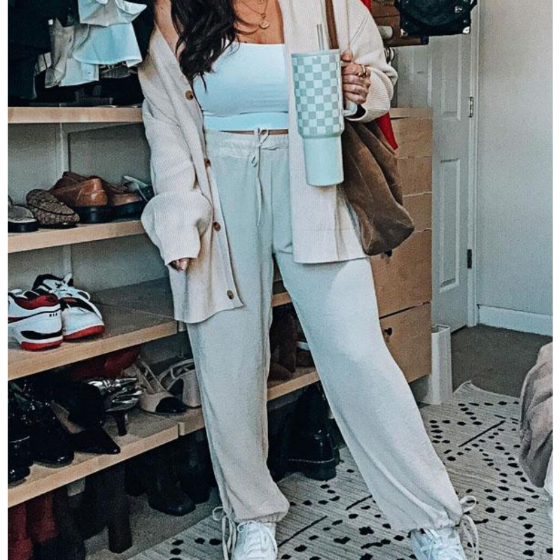 🎁 free shipping🔥Women's Knitted Buttoned Jacket and Pants Two-piece Set