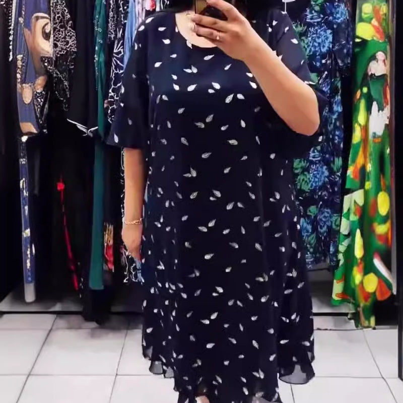 Women’s Trendy Loose Fit Round Neck Flowy Dress