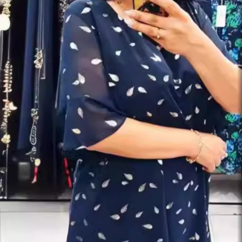 Women’s Trendy Loose Fit Round Neck Flowy Dress