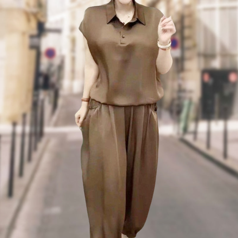 Ladies Elegant Shirt 2-Piece Set