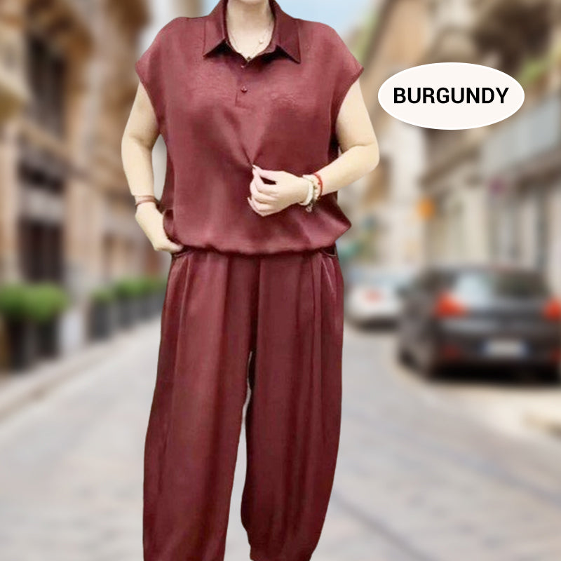 Ladies Elegant Shirt 2-Piece Set