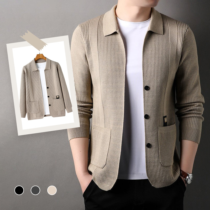 šSeasonal SpecialsāļøMen's Lapel Knitted Long Sleeve Coat