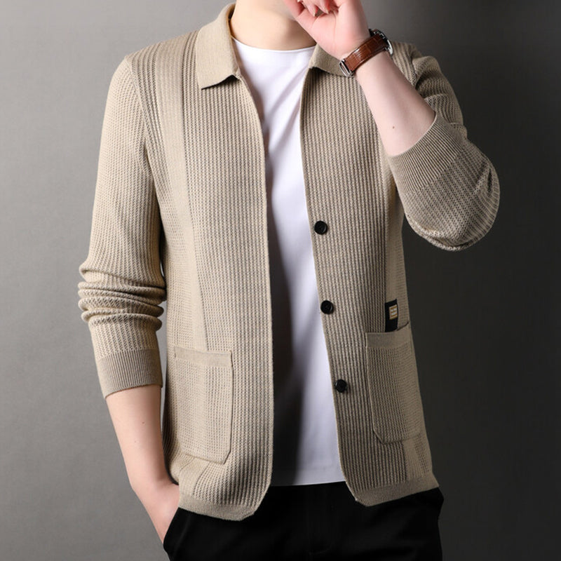 šSeasonal SpecialsāļøMen's Lapel Knitted Long Sleeve Coat