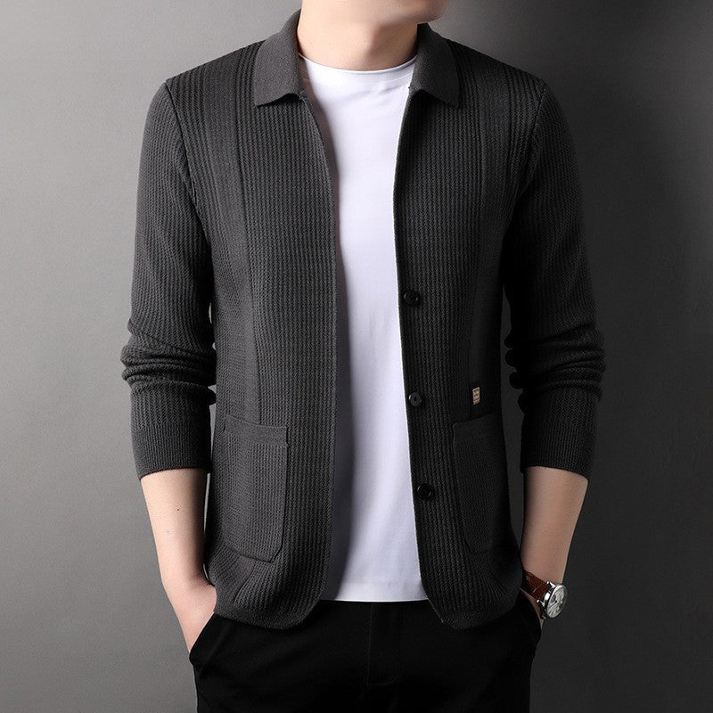 šSeasonal SpecialsāļøMen's Lapel Knitted Long Sleeve Coat