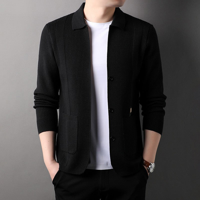šSeasonal SpecialsāļøMen's Lapel Knitted Long Sleeve Coat