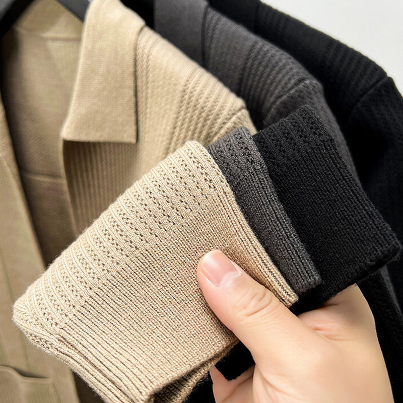 šSeasonal SpecialsāļøMen's Lapel Knitted Long Sleeve Coat