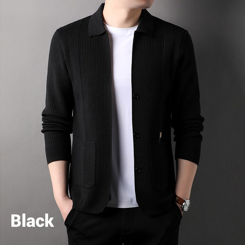 šSeasonal SpecialsāļøMen's Lapel Knitted Long Sleeve Coat