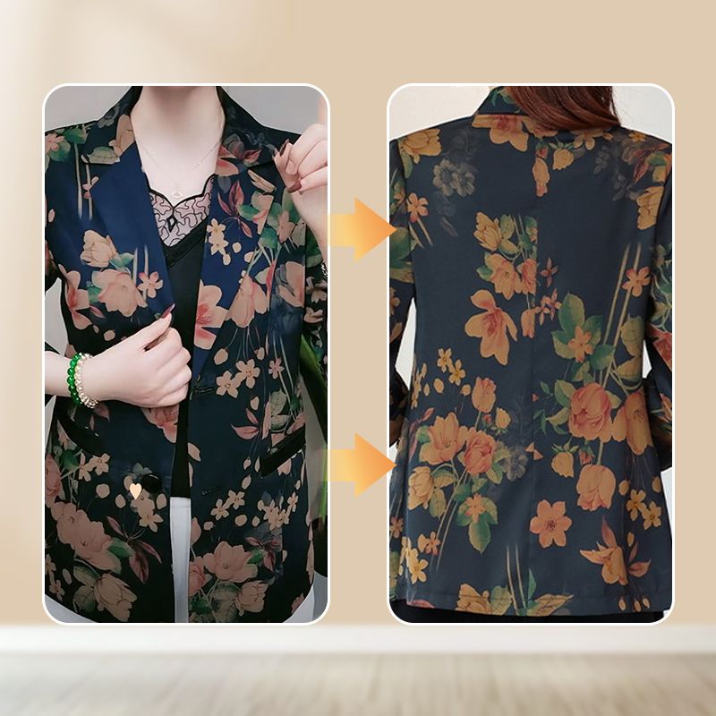 free shipping📦Women’s Stylish Flower Print Lightweight Suit Jacket
