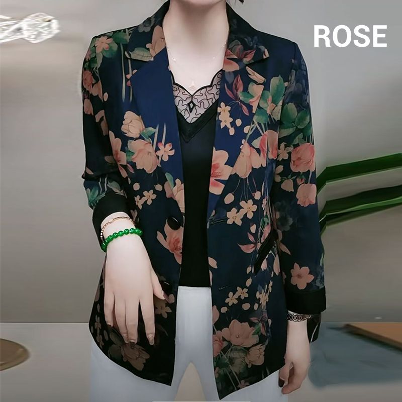 free shipping📦Women’s Stylish Flower Print Lightweight Suit Jacket