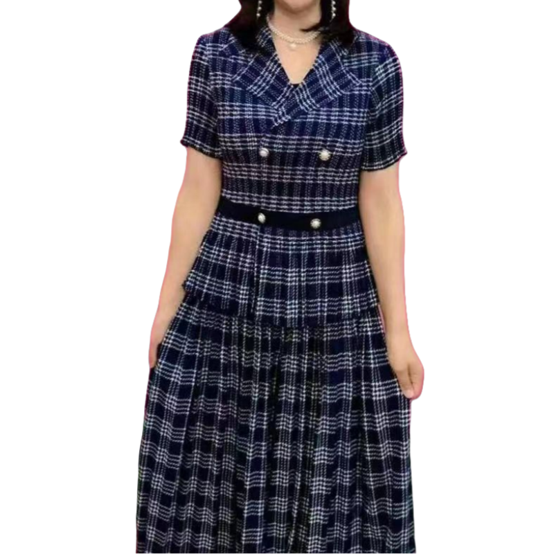 Women’s Trendy Plaid Two-Piece Set Short Sleeve Top & Skirt📦free shipping
