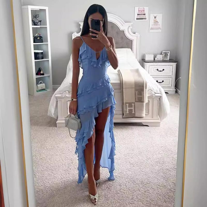 Lady's Monochrome Sexy Evening Dress